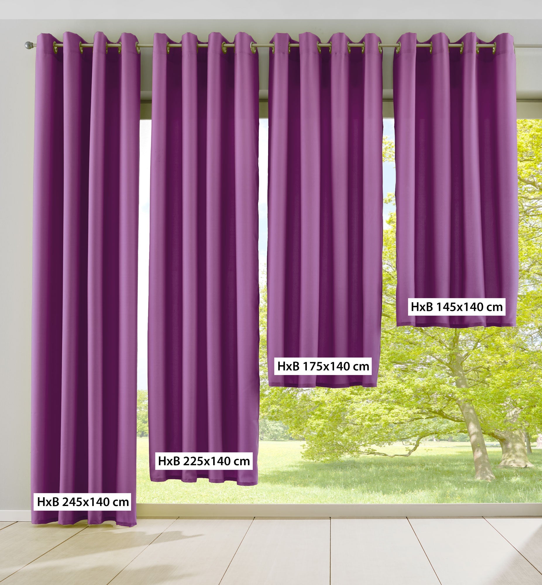 2er Set Vorhänge Blickdicht Gardinen Matt Lichtdurchlässig »PALERMO« mit Ösen und Raffhalter Dekoschal 10000265-2-gardinenbox.de