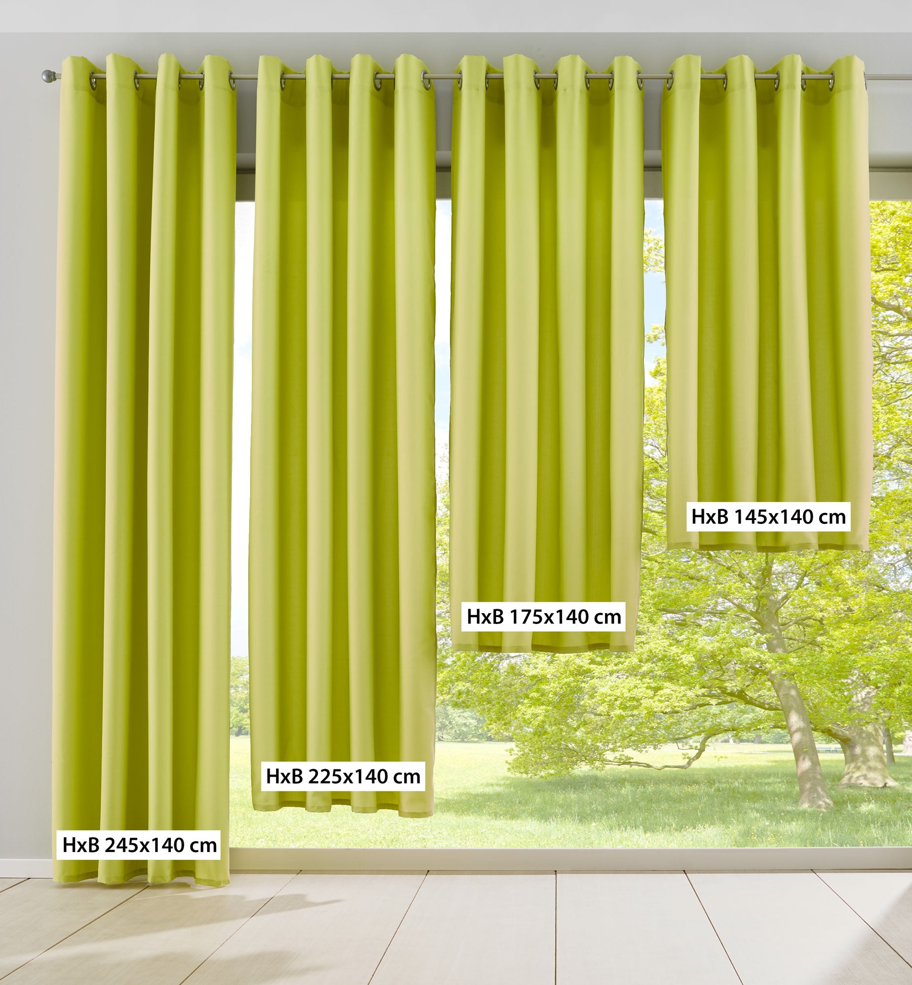 2er Set Vorhänge Blickdicht Gardinen Matt Lichtdurchlässig »PALERMO« mit Ösen und Raffhalter Dekoschal 10000265-2-gardinenbox.de