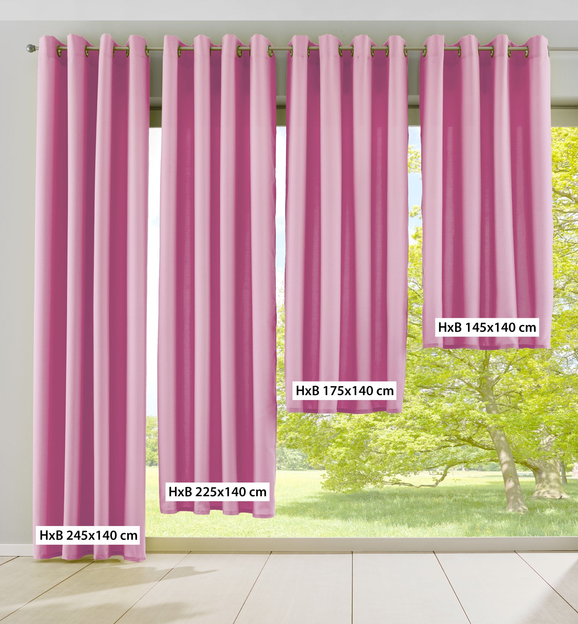 2er Set Vorhänge Blickdicht Gardinen Matt Lichtdurchlässig »PALERMO« mit Ösen und Raffhalter Dekoschal 10000265-2-gardinenbox.de