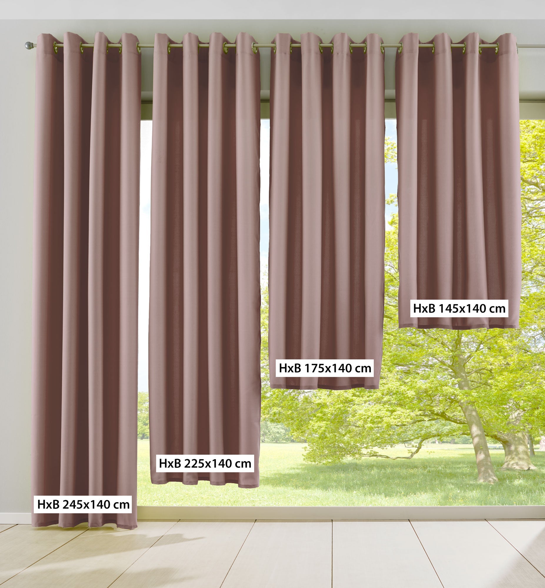 2er Set Vorhänge Blickdicht Gardinen Matt Lichtdurchlässig »PALERMO« mit Ösen und Raffhalter Dekoschal 10000265-2-gardinenbox.de