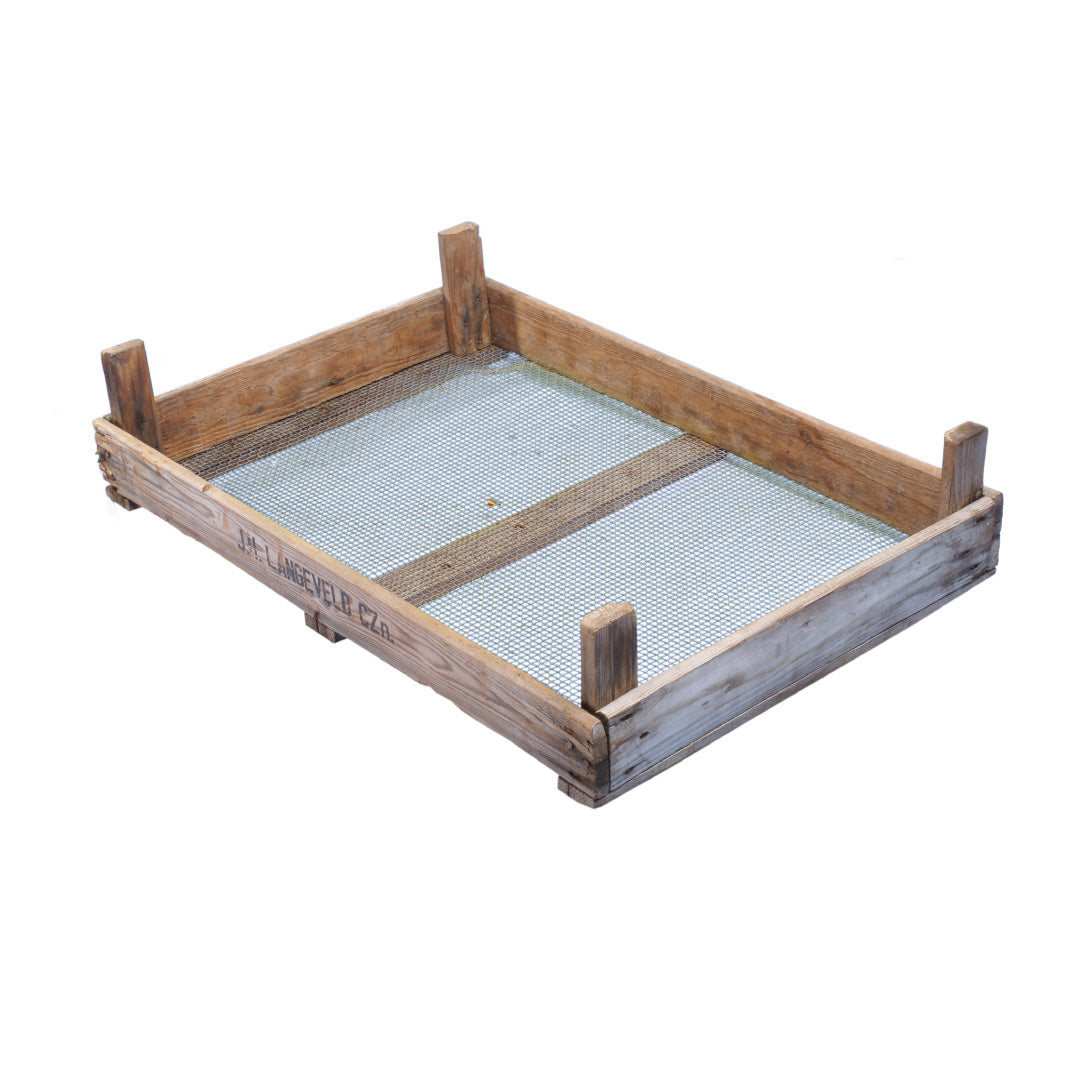 Rustikales Zwiebelsieb aus Holz mit Vintage Charakter 75 x 51 x 9 cm-Die Stadtgärtner