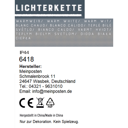 Lichterkette warmweiß 768 LED mit Timer für Innen und Außen