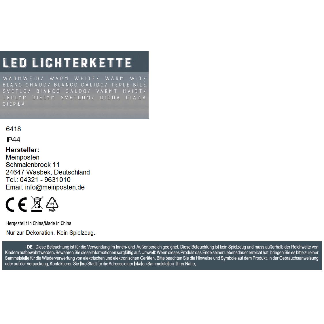 Lichterkette warmweiß 768 LED mit Timer für Innen und Außen