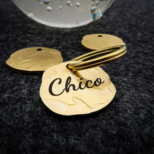 Personalisierte Vintage Hundemarke aus Messing 25mm