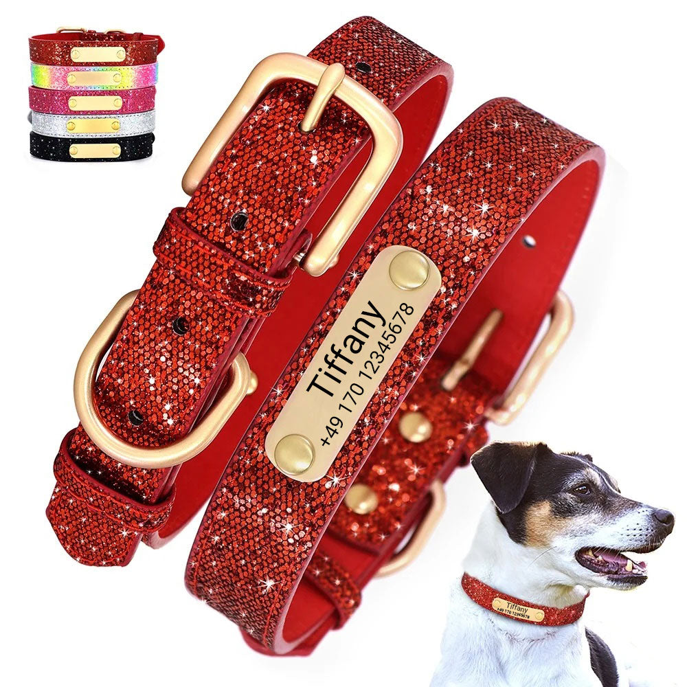 Personalisierbares Hundehalsband Tiffany mit Glamour-Effekt