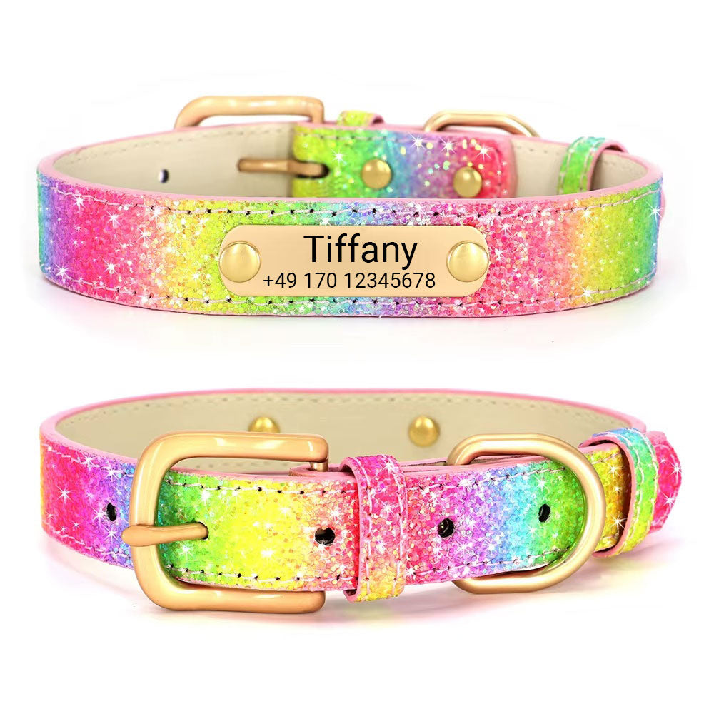 Personalisierbares Hundehalsband Tiffany mit Glamour-Effekt