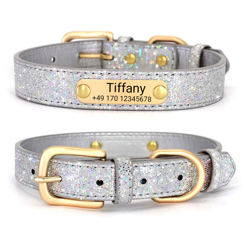 Personalisierbares Hundehalsband Tiffany mit Glamour-Effekt
