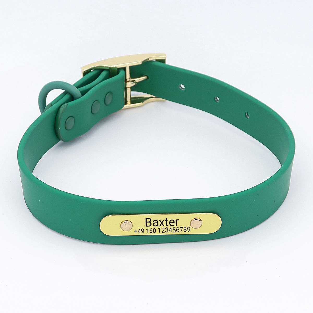 Wasserfestes Biothane Hundehalsband mit Gravur Name und Telefon