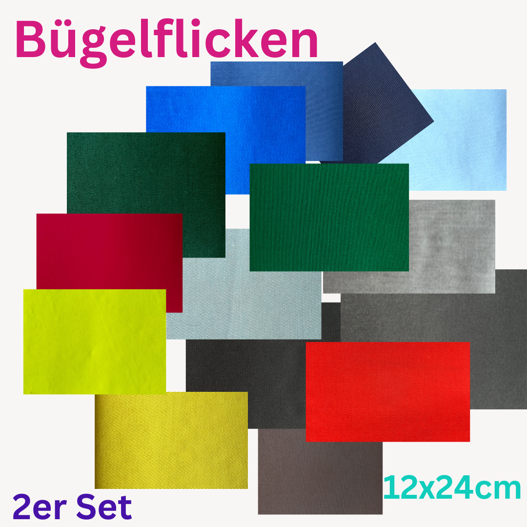 Bügelflicken 12x24cm Baumwolle - Selbstklebend - Arbeitskleidung