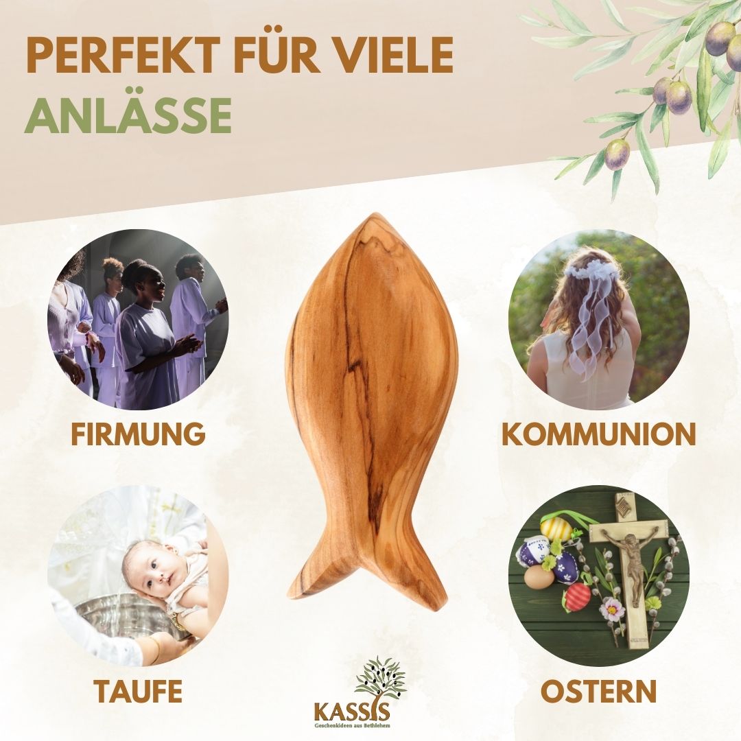 Fisch Handschmeichler aus Olivenholz