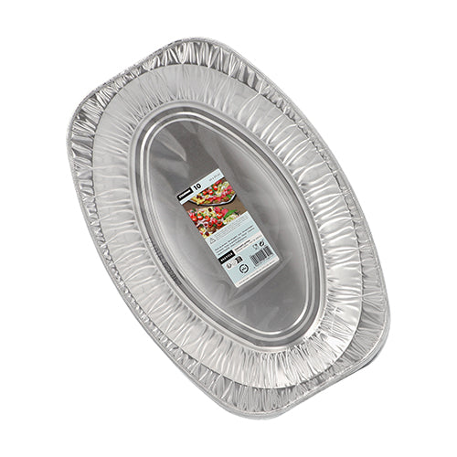 10 ovale Servierplatten aus Aluminium ideal für Party Buffet und Catering-Altruan