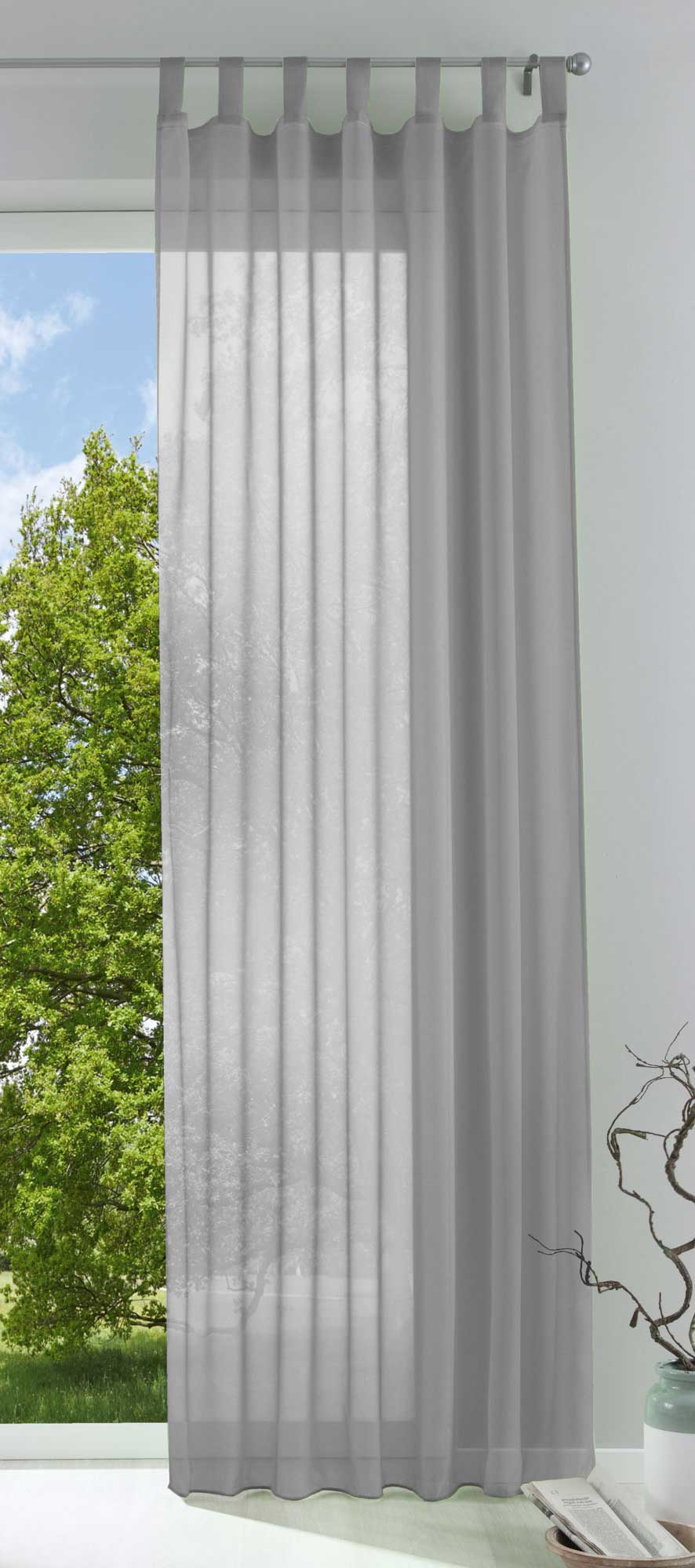 1er-Pack Gardine Transparent Vorhang Wohnzimmer Voile Schlaufenschal 202076-gardinenbox.de