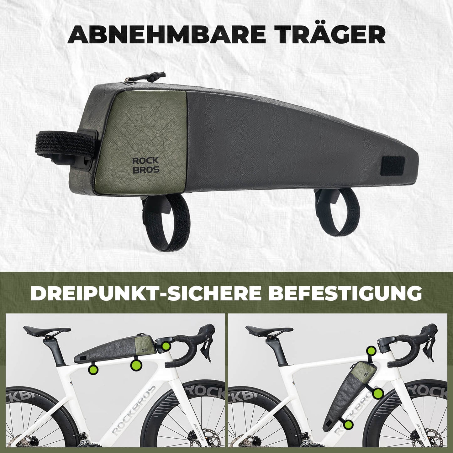 2-in-1 Oberrohrtasche Wasserabweisend mit Schultergurt 0,9L