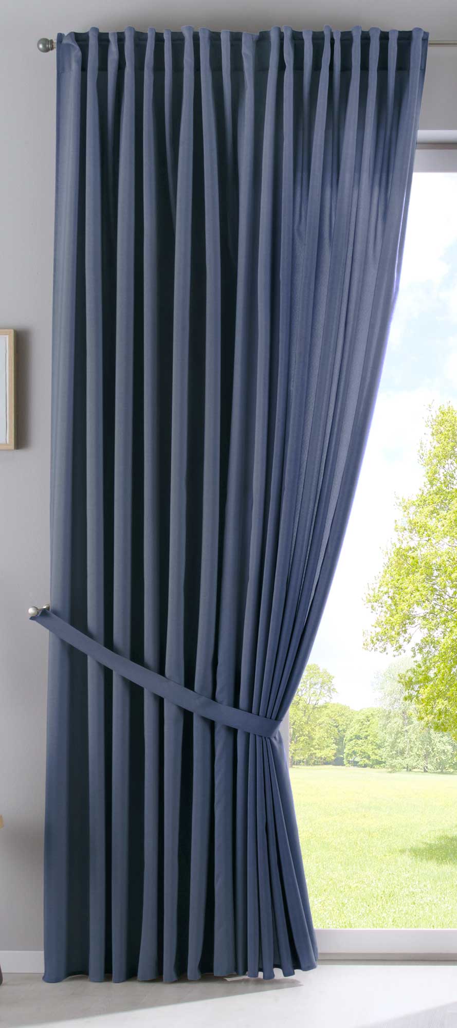 Vorhang Verdeckte Schlaufen Cationic »JENA« Blickdicht Leinen Optik Gardine Meliert Gardinenband mit Raffhalter 2019037-gardinenbox.de