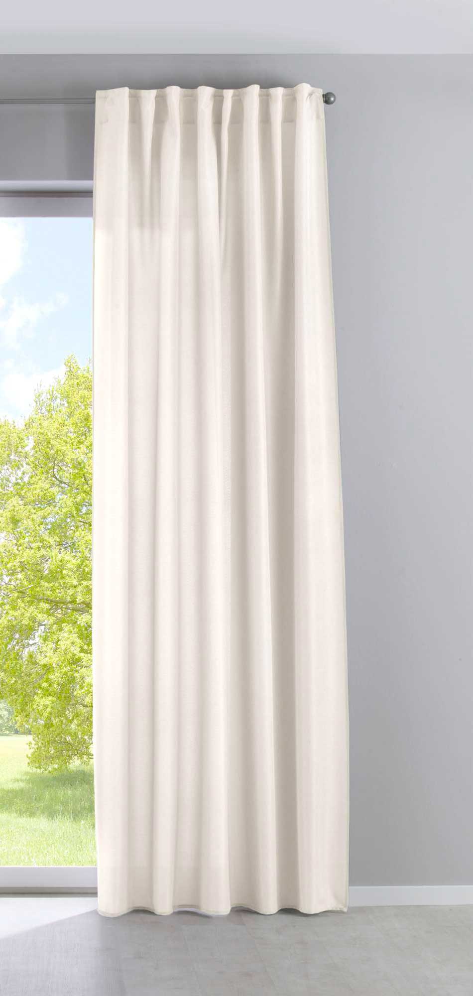 Vorhang Verdeckte Schlaufen Cationic »JENA« Blickdicht Leinen Optik Gardine Meliert Gardinenband mit Raffhalter 2019037-gardinenbox.de