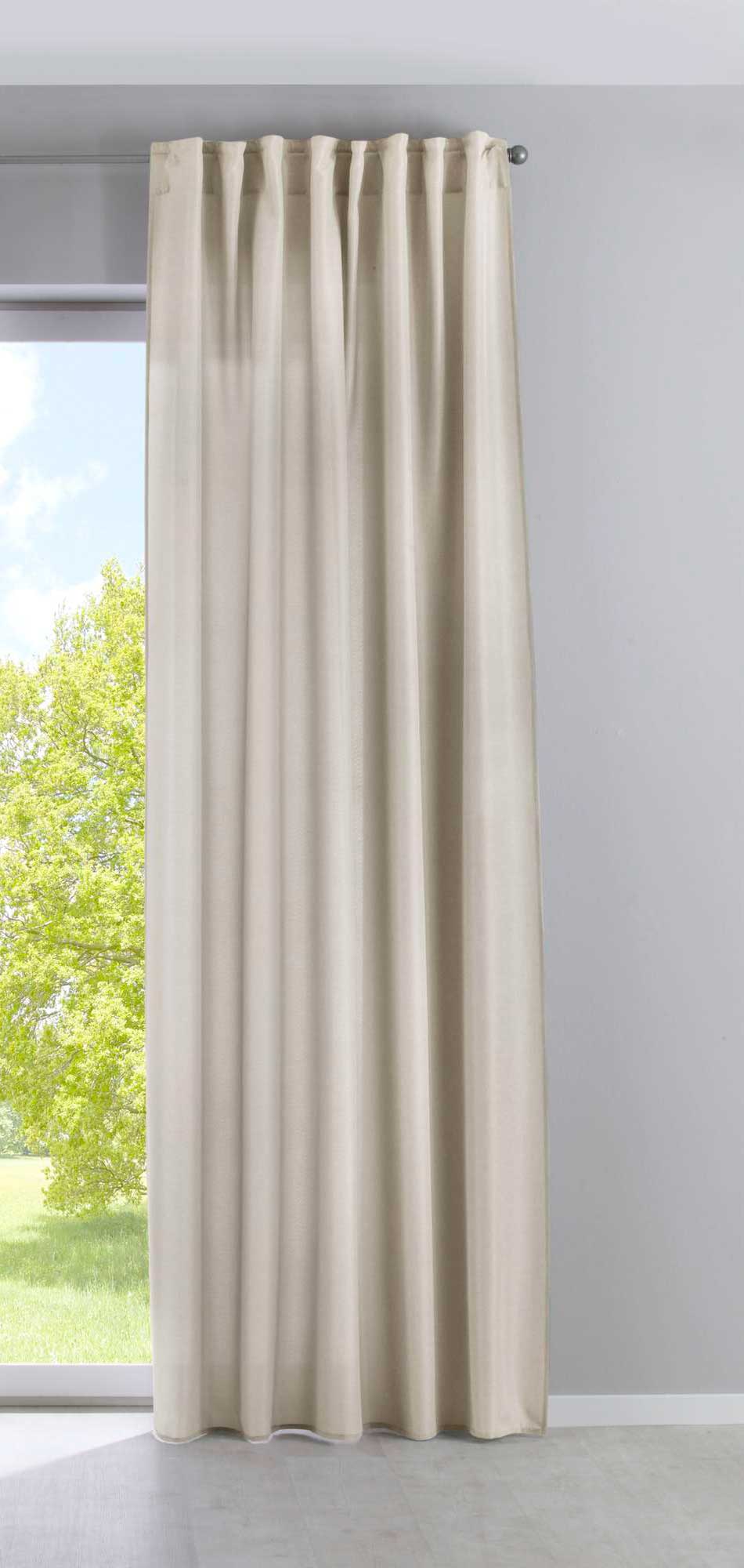 Vorhang Verdeckte Schlaufen Cationic »JENA« Blickdicht Leinen Optik Gardine Meliert Gardinenband mit Raffhalter 2019037-gardinenbox.de