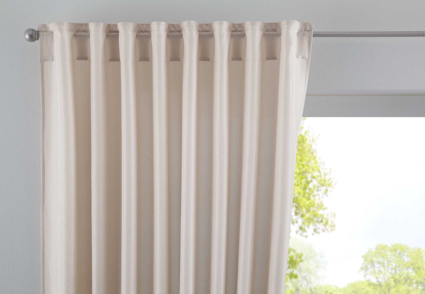 Vorhang Verdeckte Schlaufen Cationic »JENA« Blickdicht Leinen Optik Gardine Meliert Gardinenband mit Raffhalter 2019037-gardinenbox.de