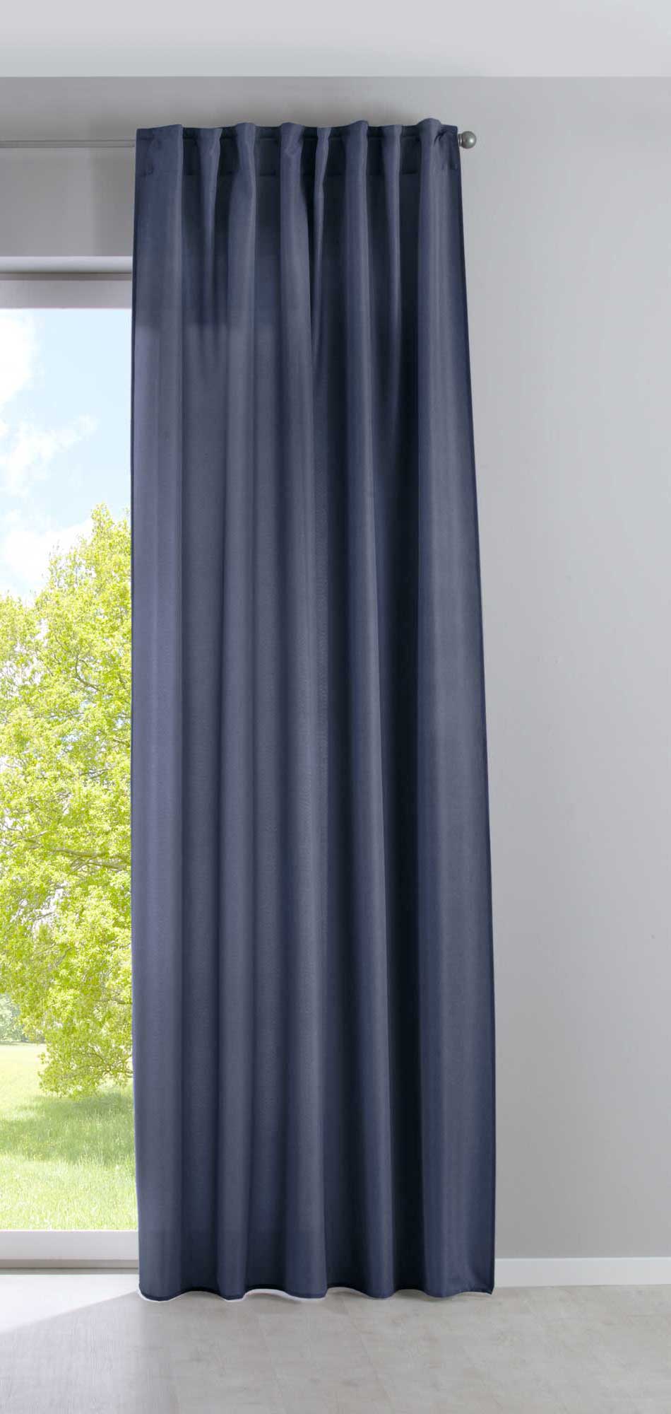 Vorhang Verdeckte Schlaufen Cationic »JENA« Blickdicht Leinen Optik Gardine Meliert Gardinenband mit Raffhalter 2019037-gardinenbox.de