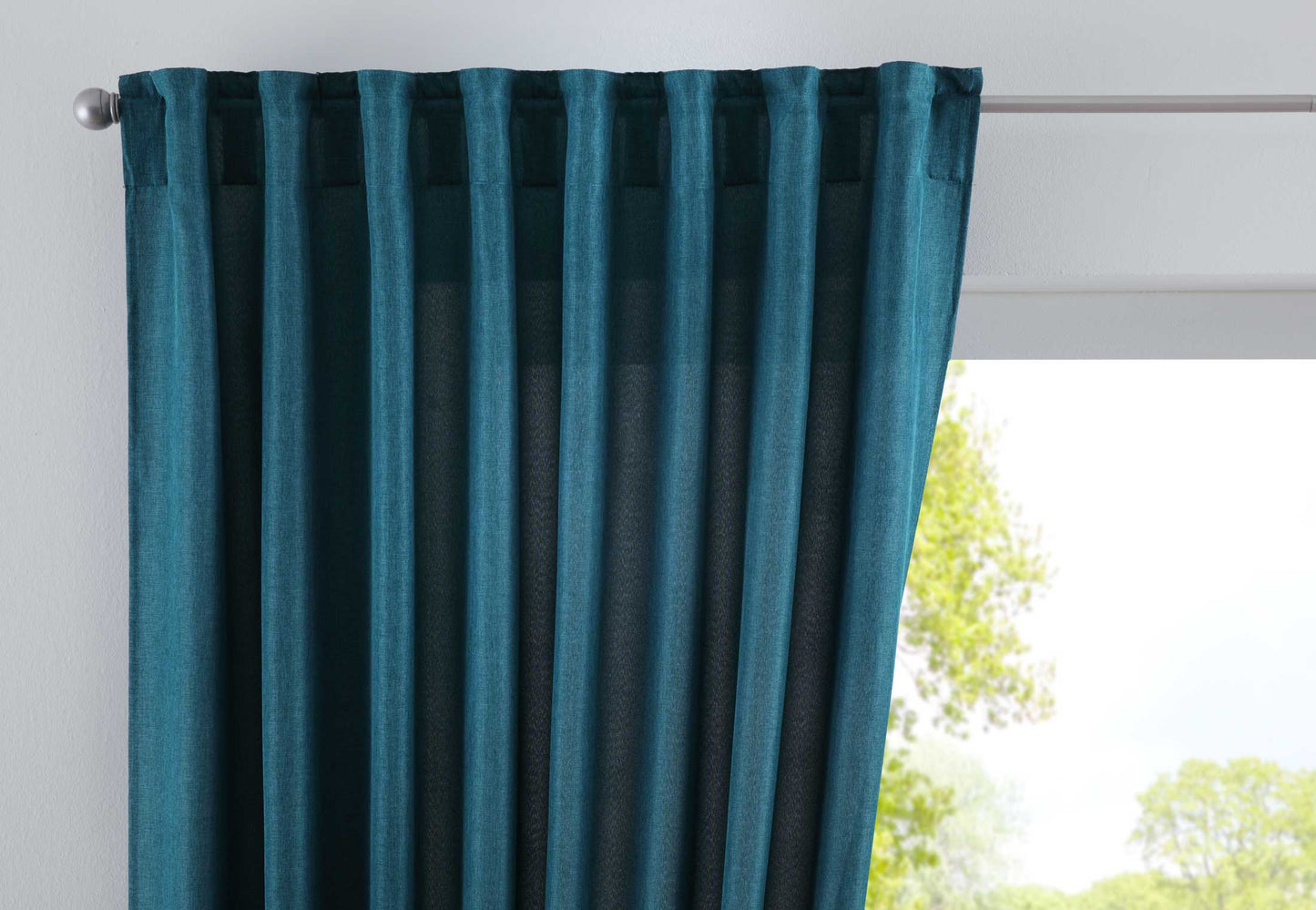Vorhang Verdeckte Schlaufen Cationic »JENA« Blickdicht Leinen Optik Gardine Meliert Gardinenband mit Raffhalter 2019037-gardinenbox.de