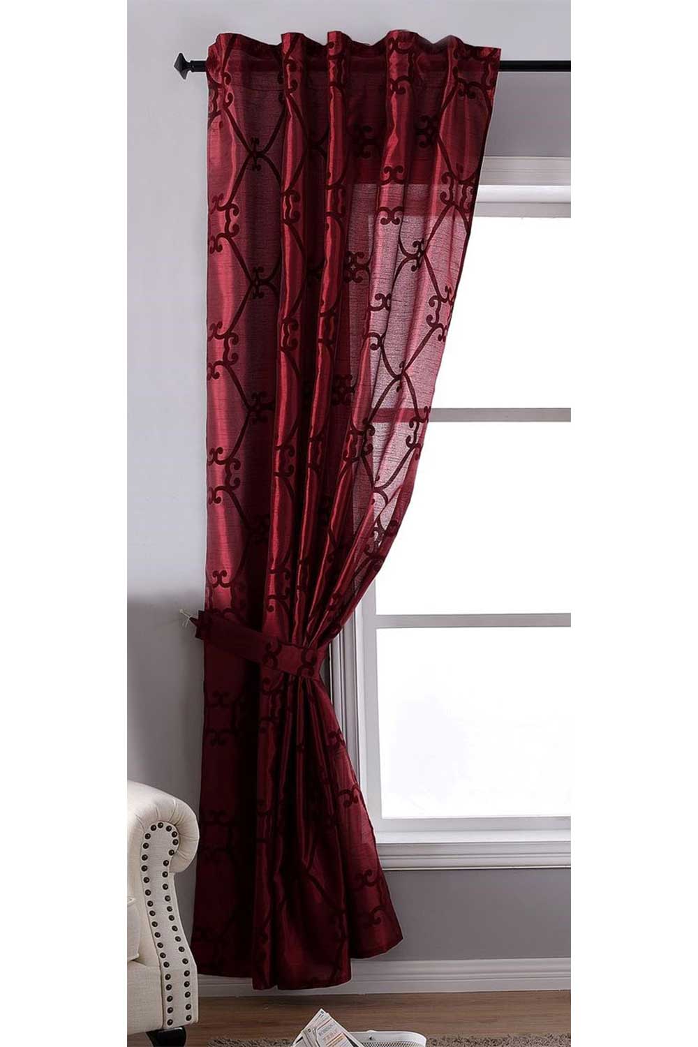 Vorhang Wildseide Optik blickdicht Flockfasern Deko gemustert, blickdicht mit verdecktem Schlaufenband 20200-20210-gardinenbox.de