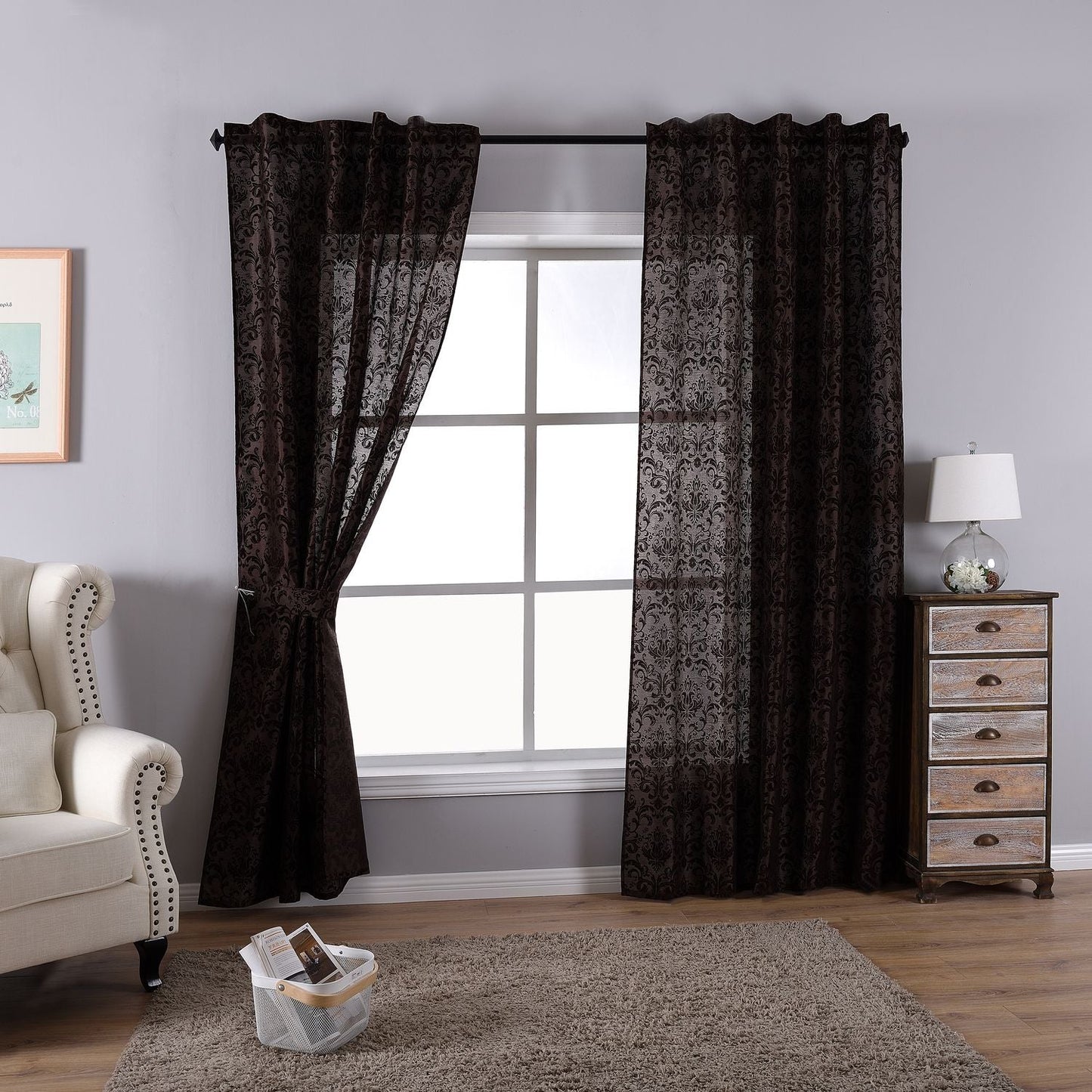 Vorhang Wildseide Optik blickdicht Flockfasern Deko gemustert, blickdicht mit verdecktem Schlaufenband 20200-20210-gardinenbox.de