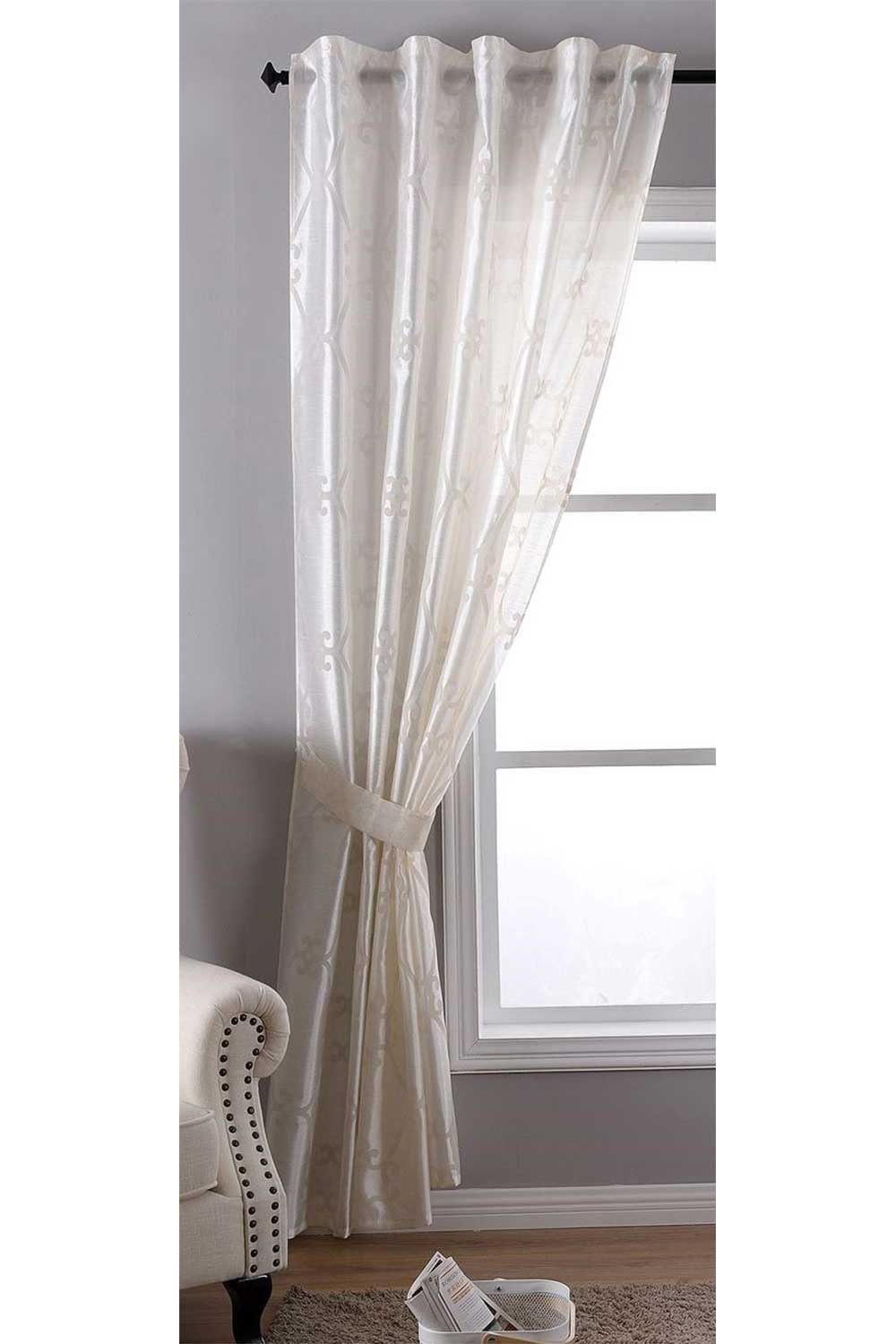 Vorhang Wildseide Optik blickdicht Flockfasern Deko gemustert, blickdicht mit verdecktem Schlaufenband 20200-20210-gardinenbox.de