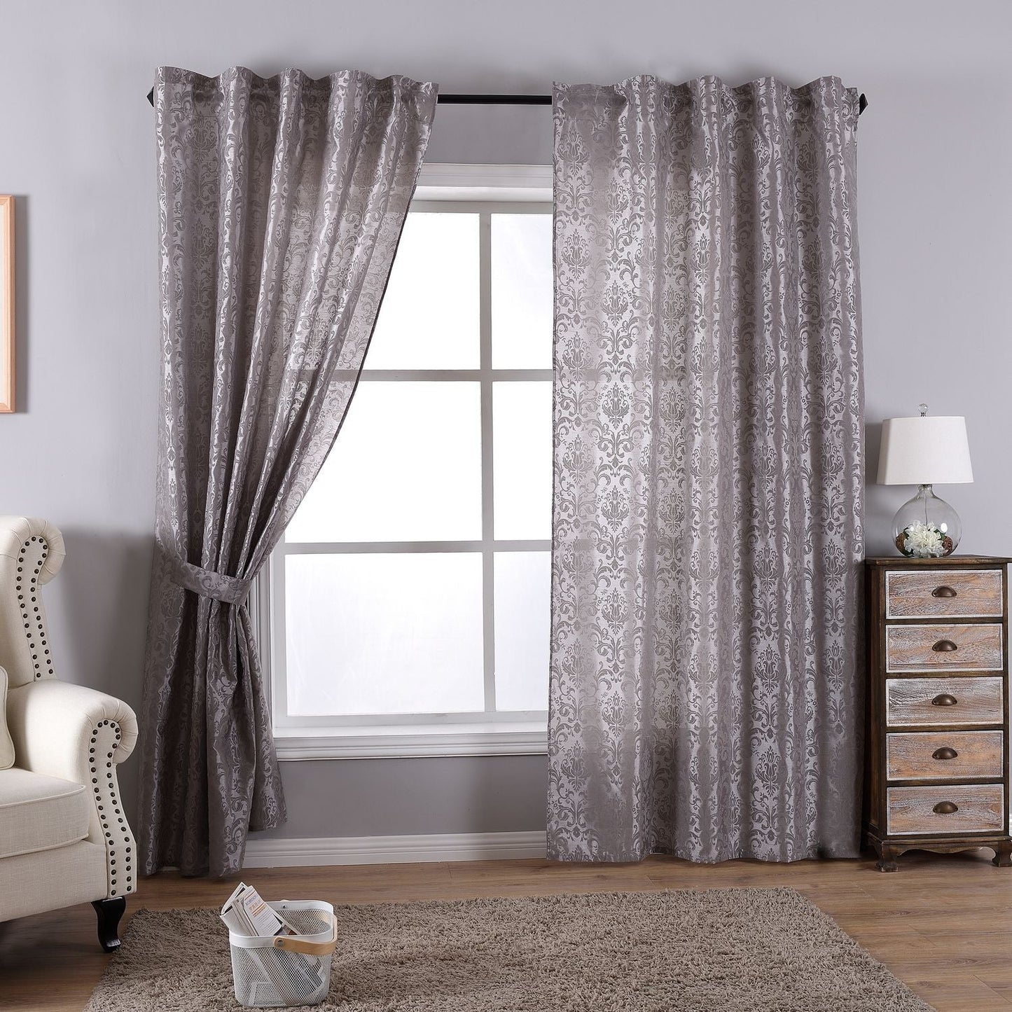 Vorhang Wildseide Optik blickdicht Flockfasern Deko gemustert, blickdicht mit verdecktem Schlaufenband 20200-20210-gardinenbox.de