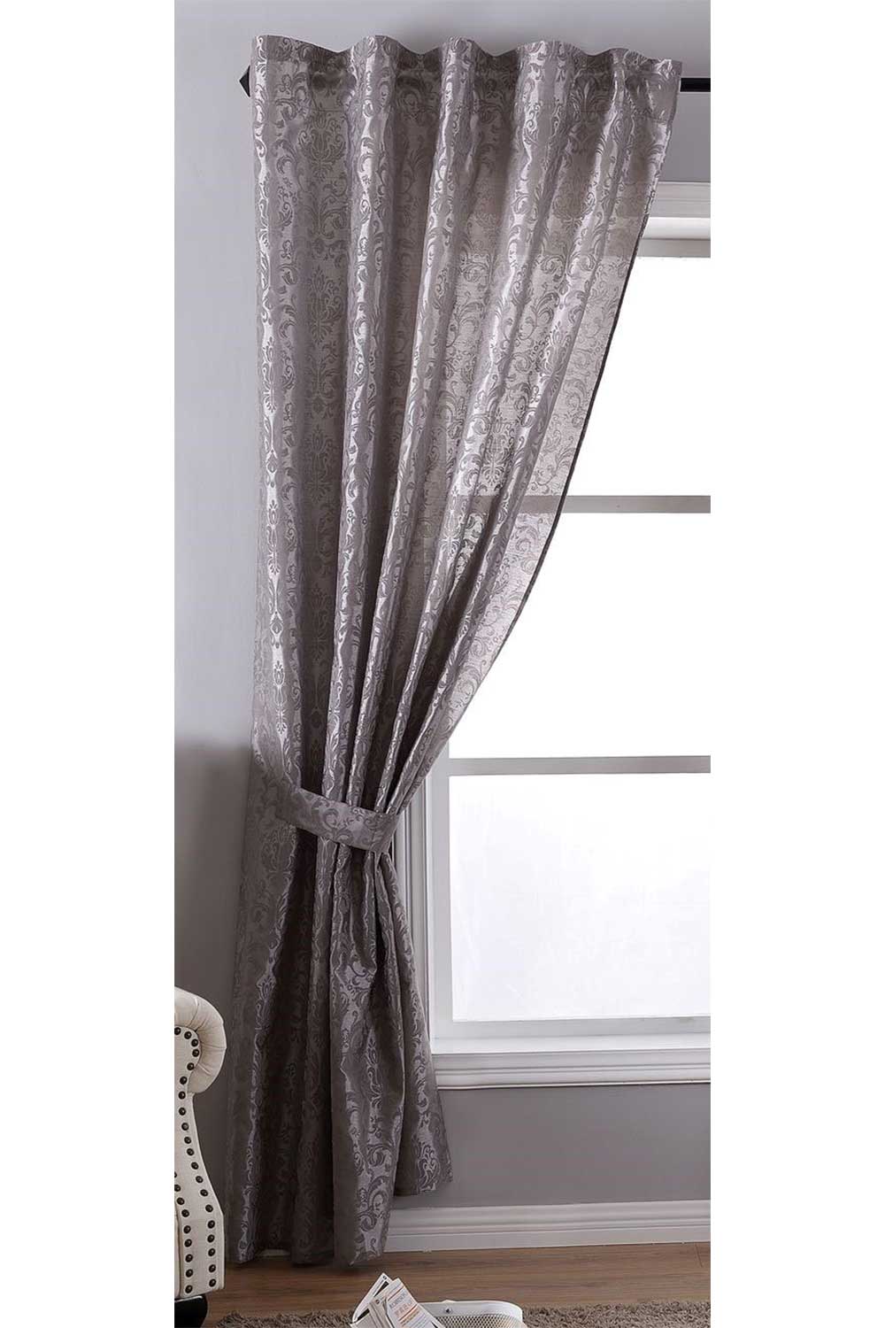 Vorhang Wildseide Optik blickdicht Flockfasern Deko gemustert, blickdicht mit verdecktem Schlaufenband 20200-20210-gardinenbox.de