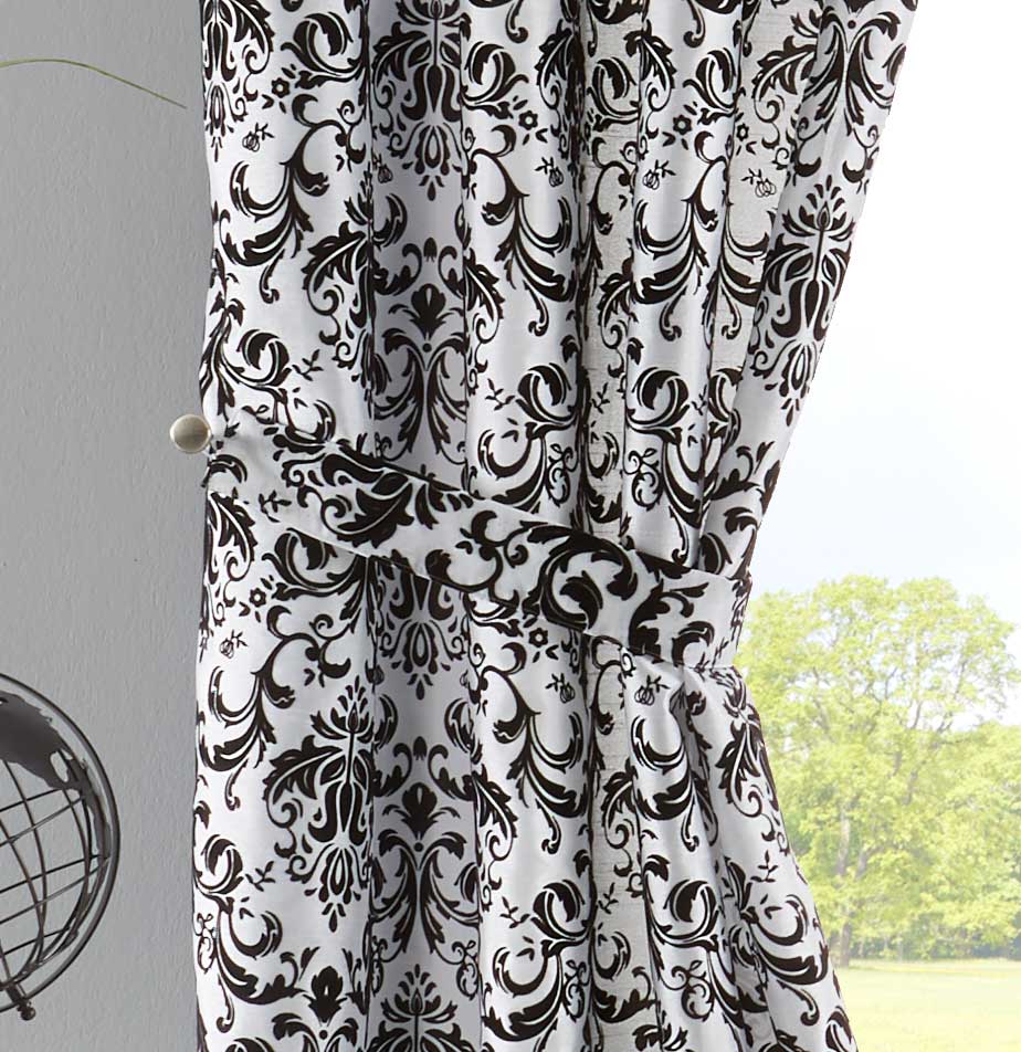 Vorhang Wildseide Optik blickdicht Flockfasern Deko gemustert, blickdicht mit verdecktem Schlaufenband 20200-20210-gardinenbox.de