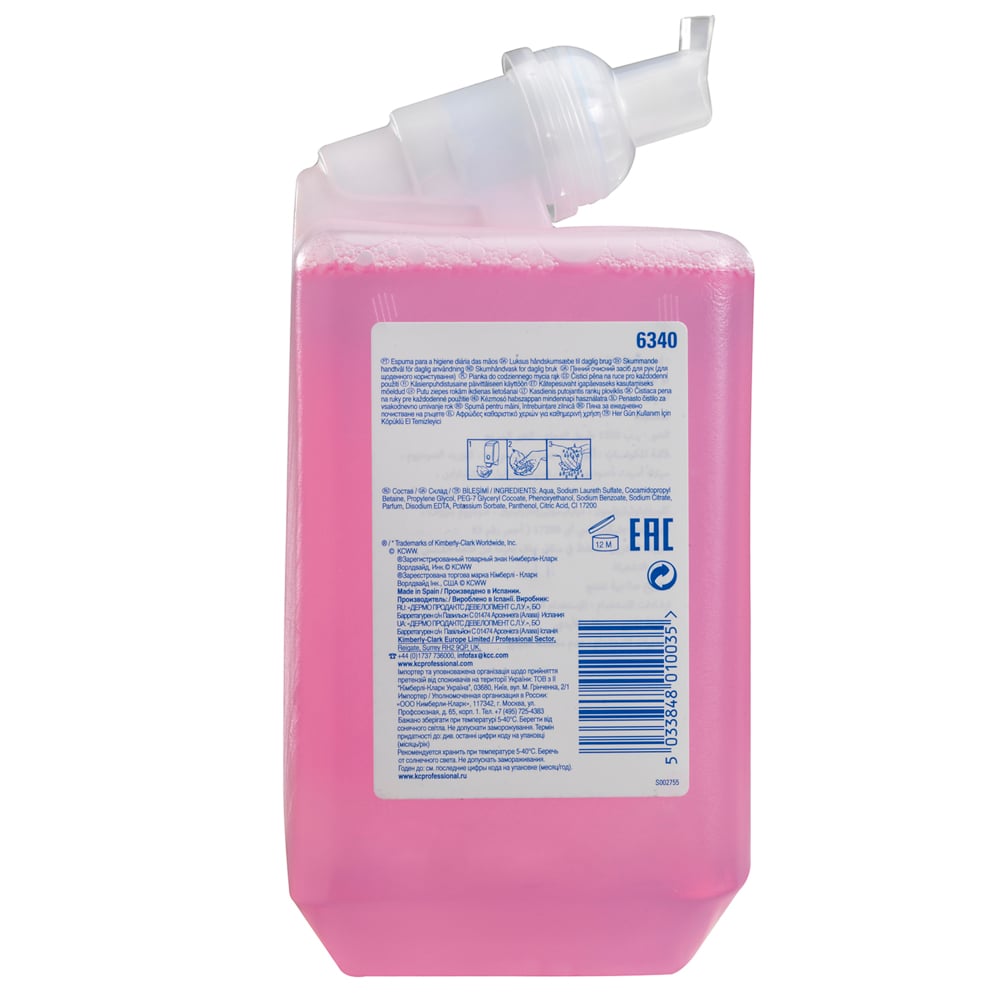 Scott® Essential™ Schaumseife für die tägliche Verwendung - Kassette / Rosa /1 Ltr - 6 Cassettes | Karton (6 Kartuschen)-Altruan