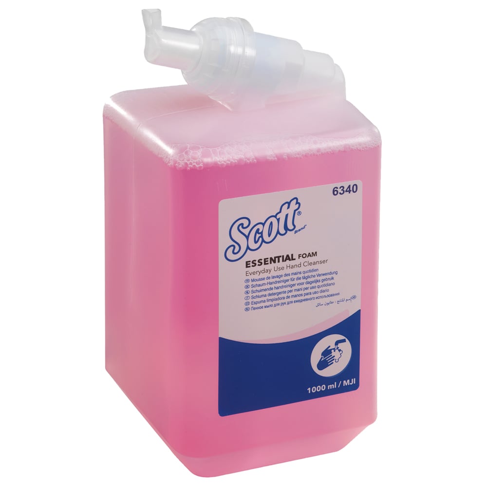 Scott® Essential™ Schaumseife für die tägliche Verwendung - Kassette / Rosa /1 Ltr - 6 Cassettes | Karton (6 Kartuschen)-Altruan