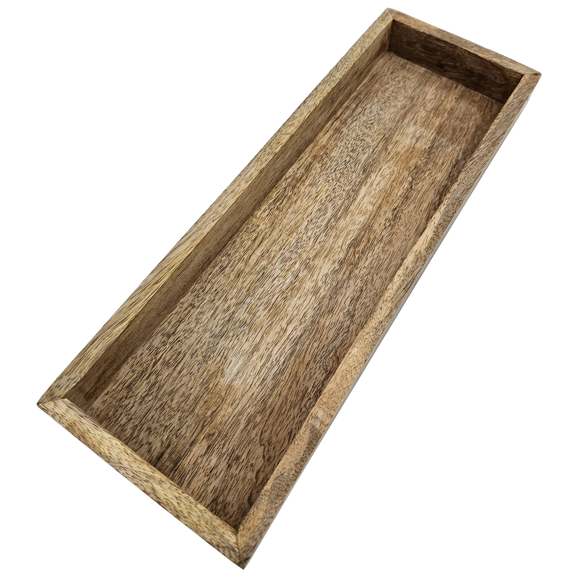 Tablett Mangoholz Dekotablett Holztablett Holz Tischdeko Serviertablett 34x12 cm