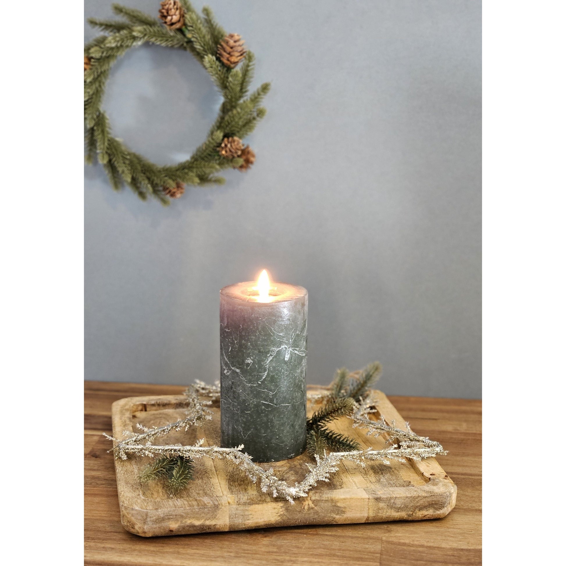 Naturbelassenes Mangoholz Tablett 24x24 cm hellbraun