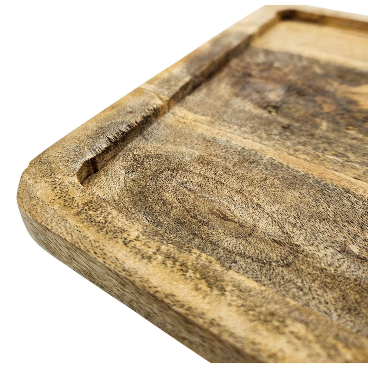 Naturbelassenes Mangoholz Tablett 24x24 cm hellbraun