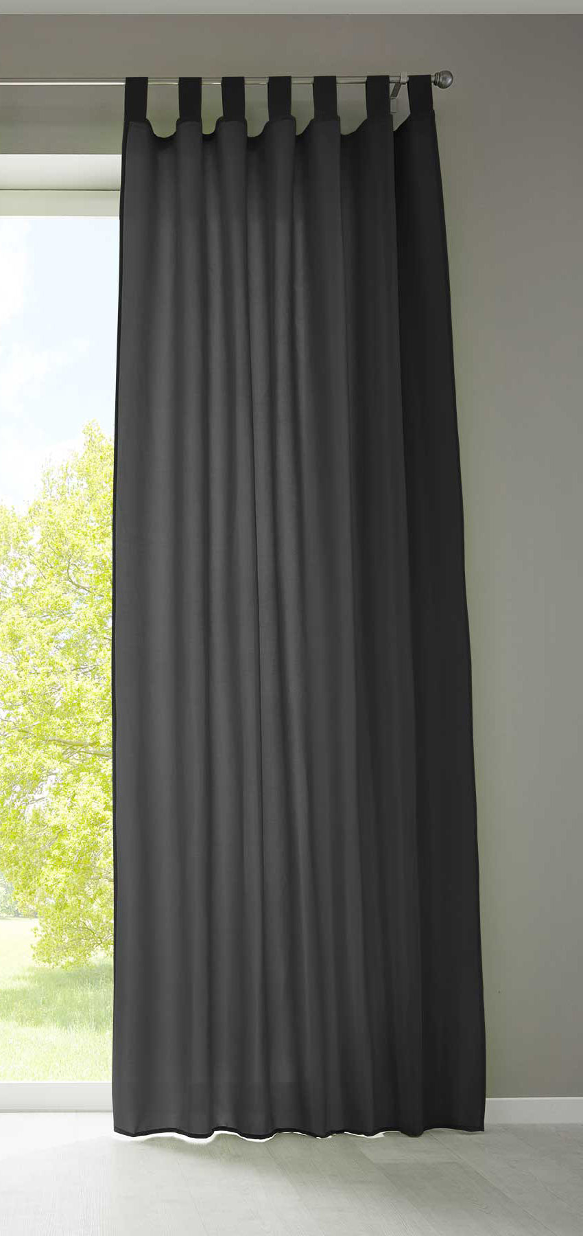 Vorhang Schal Schlaufen Berlin Microsatin Lichtdurchlässig Kräuselband-gardinenbox.de