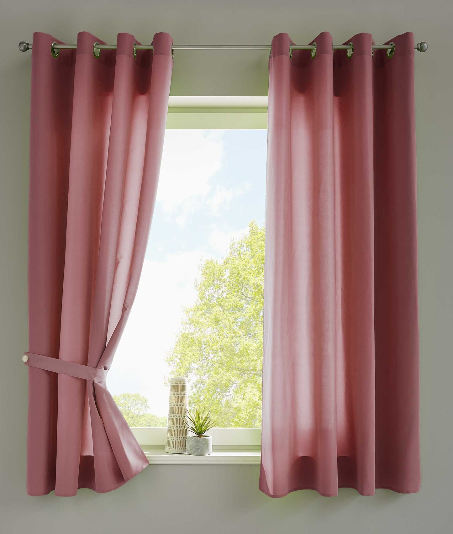 2er Set Vorhänge Schal Ösen »Berlin« Microsatin Lichtdurchlässig Uni Matt 20405N2-gardinenbox.de