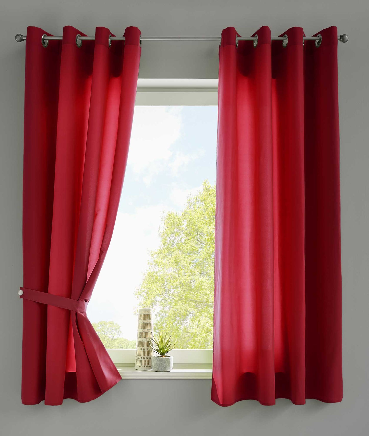 2er Set Vorhänge Schal Ösen »Berlin« Microsatin Lichtdurchlässig Uni Matt 20405N2-gardinenbox.de