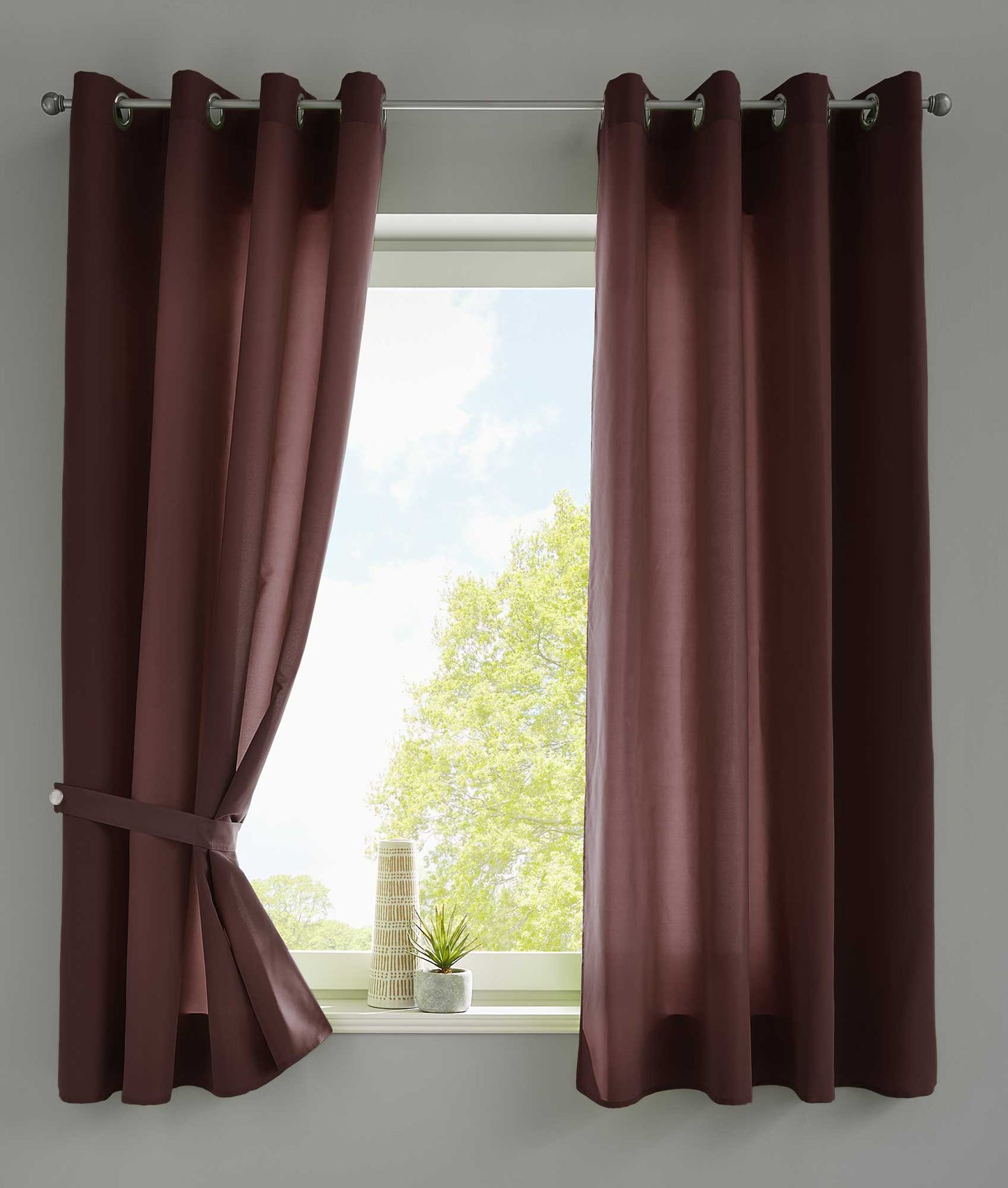 2er Set Vorhänge Schal Ösen »Berlin« Microsatin Lichtdurchlässig Uni Matt 20405N2-gardinenbox.de