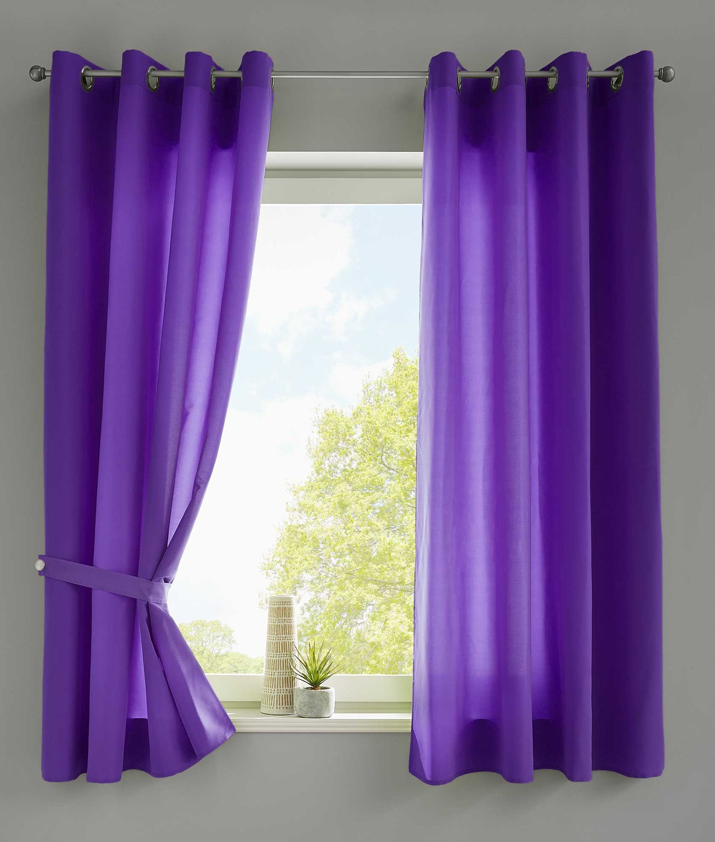 2er Set Vorhänge Schal Ösen »Berlin« Microsatin Lichtdurchlässig Uni Matt 20405N2-gardinenbox.de