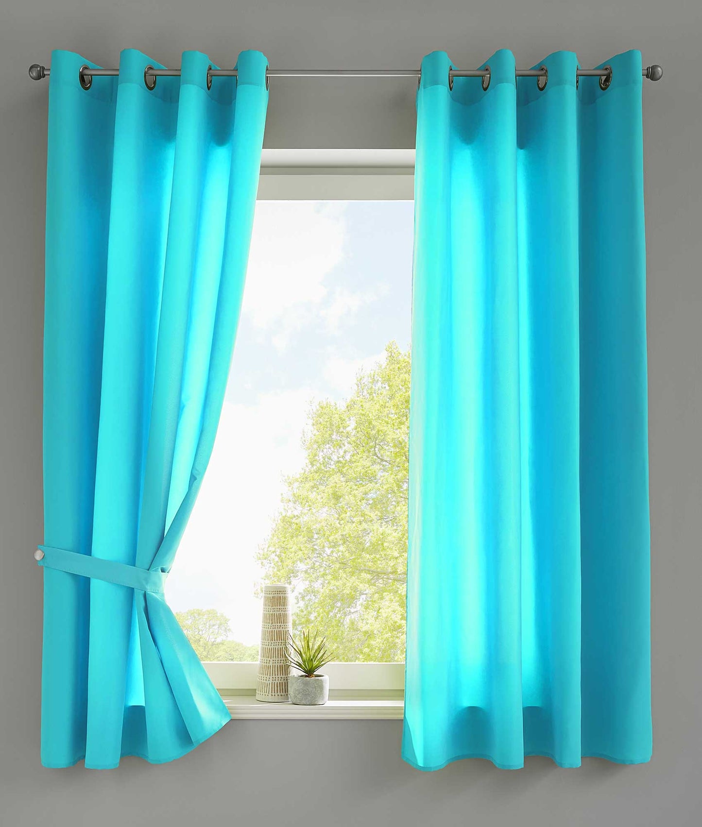 2er Set Vorhänge Schal Ösen »Berlin« Microsatin Lichtdurchlässig Uni Matt 20405N2-gardinenbox.de