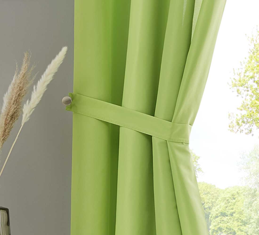 2er Set Vorhänge Schal Ösen »Berlin« Microsatin Lichtdurchlässig Uni Matt 20405N2-gardinenbox.de