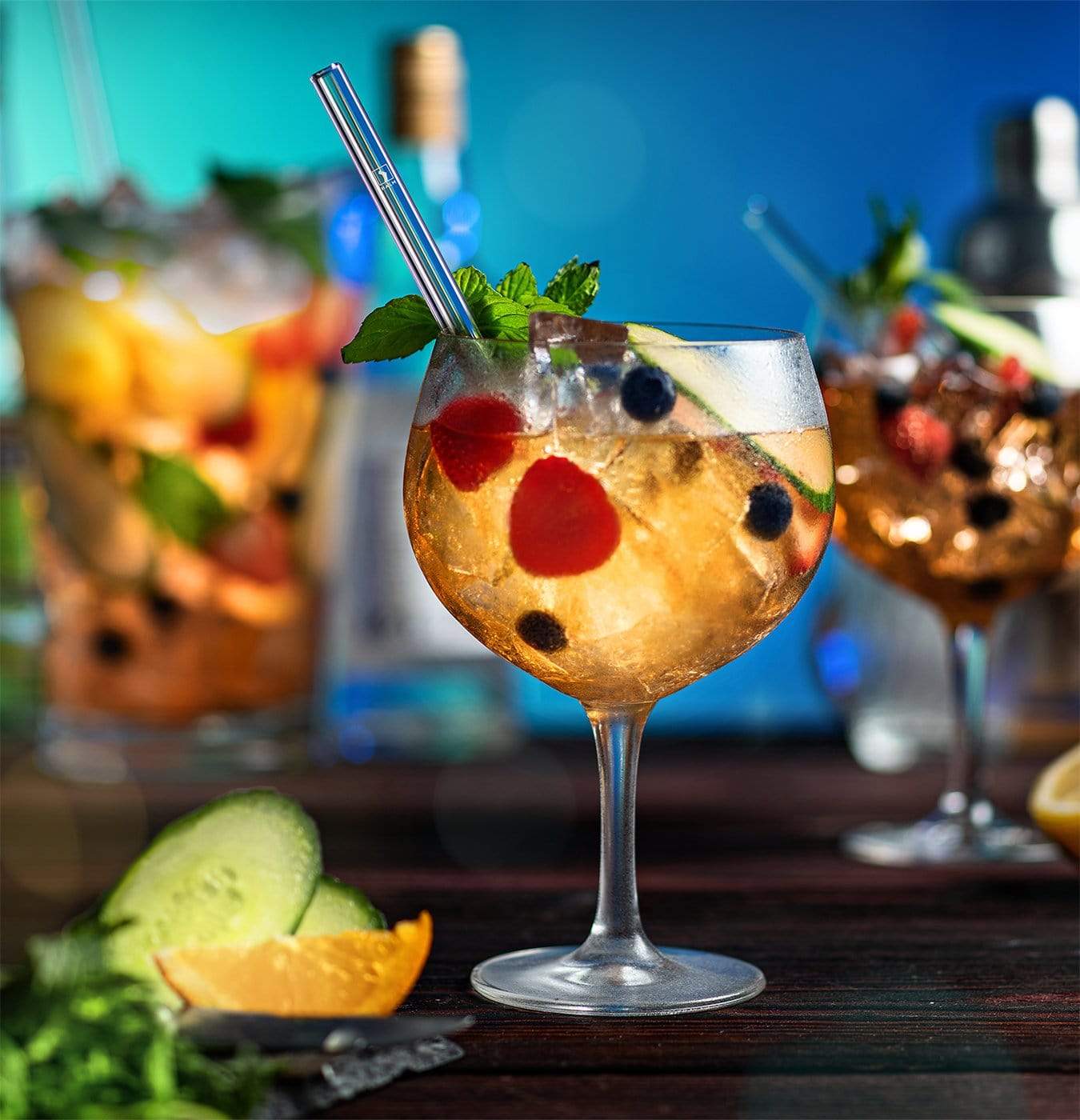 Sauf Sprüche Edition 6 gravierte Glasstrohhalme Trinksprüche Trinkspiele