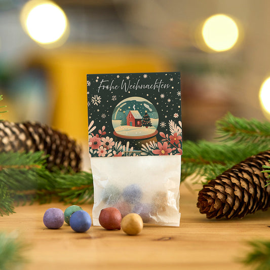 10 Tütchen mit je 5 bunten Blumenkugeln als Weihnachtsgeschenk-Die Stadtgärtner