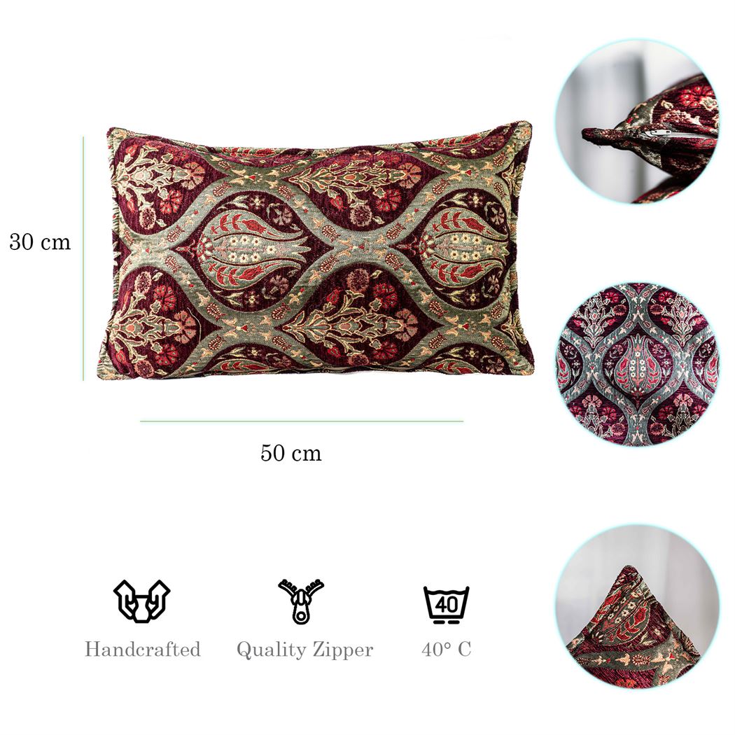 Kissenbezug mit Paisley Muster in Weinrot aus Baumwolle-Aga's Own