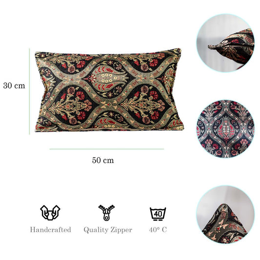 Kissenbezug Paisley Muster Schwarz aus hochwertigem Baumwollcord-Aga's Own