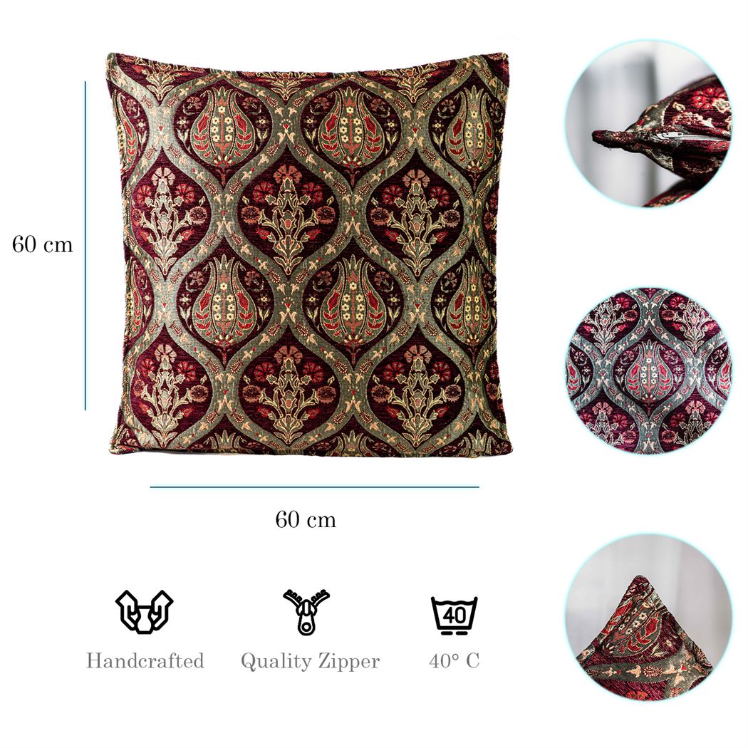 Kissenbezug mit Paisley Muster in Weinrot aus Baumwolle-Aga's Own