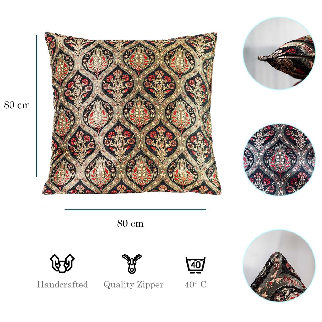 Kissenbezug Paisley Muster Schwarz aus hochwertigem Baumwollcord-Aga's Own