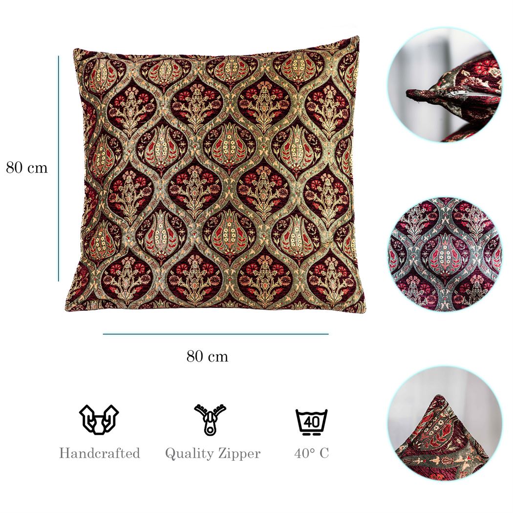 Kissenbezug mit Paisley Muster in Weinrot aus Baumwolle-Aga's Own