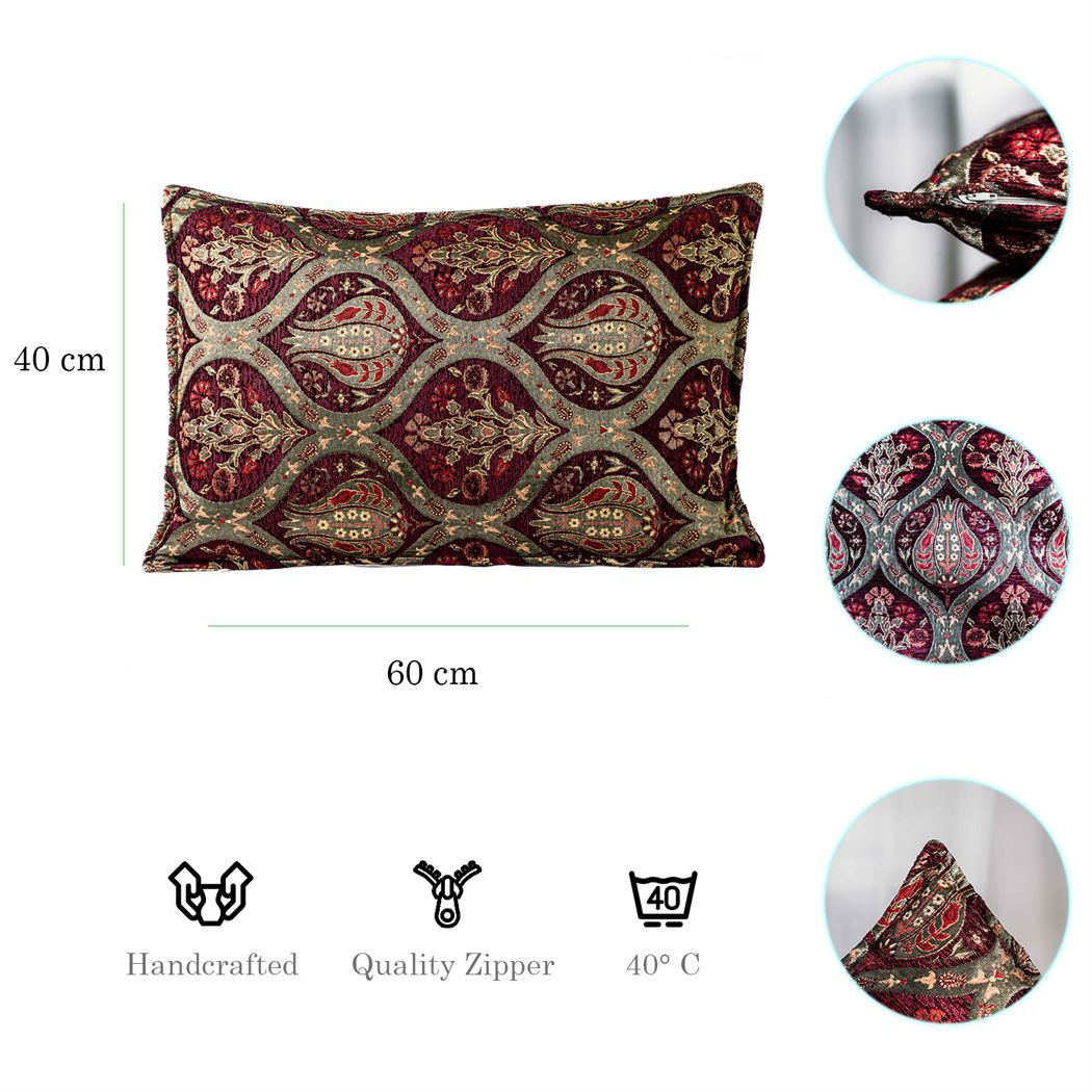 Kissenbezug mit Paisley Muster in Weinrot aus Baumwolle-Aga's Own