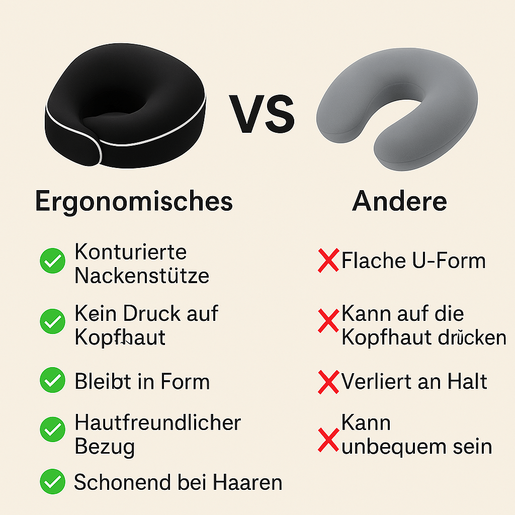 Nackenkissen für erholsamen Schlaf nach der Haartransplantation – kompakt, komfortabel & ideal für Reisen